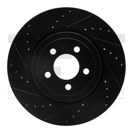 Dynamic Friction Co BRAKE ROTOR DRILLED AND SLOTTED BLACK 633-39017L